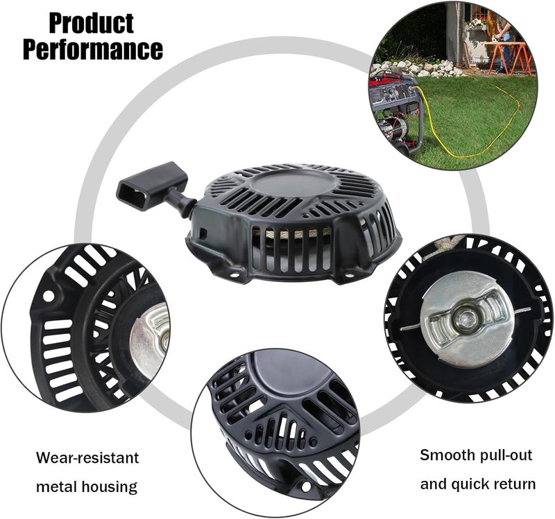 KIKITE 590607 Recoil Starter Compatible with B & S 590607 797276 Pull Start Assembly 163cc 208cc Recoil Starter CR950 CR750 Engine with Pull Rope - Image 3